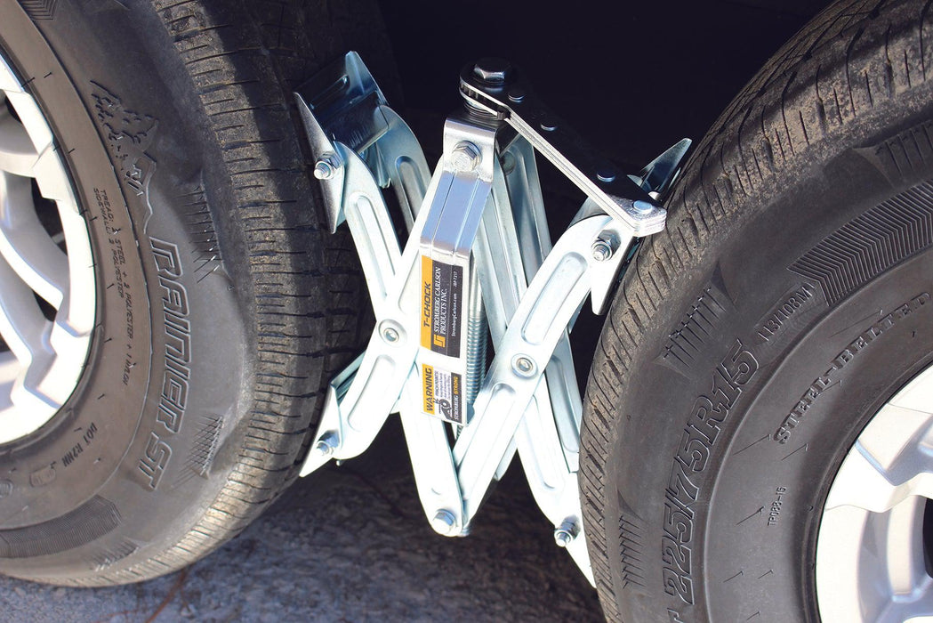 Wheel Chock "T-Chock" Scissor System for Tandem Wheels (2/PKG)