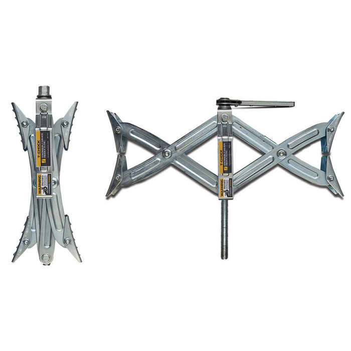 Wheel Chock "T-Chock" Scissor System for Tandem Wheels (2/PKG)