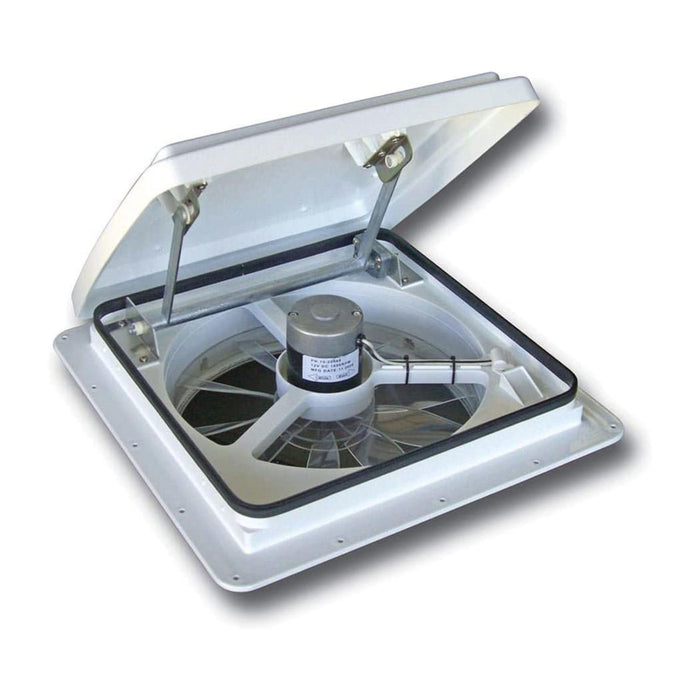 Roof Vent with 12V Powered Fan - White "MaxxFan"